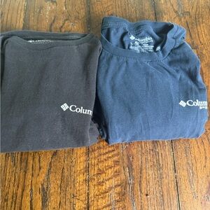 2 Columbia Logo Tshirts XL Black Navy